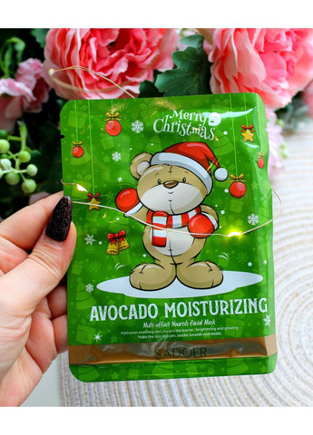 Тканинна маска для обличчя з авокадо Merry Christmas Avocado Mask SADOER (370287196)