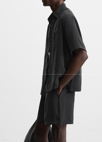 Черная повседневный рубашка однотонная Zara