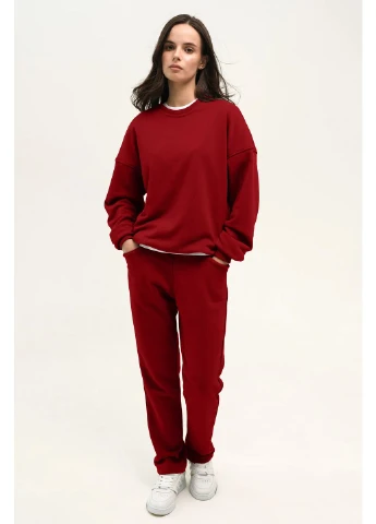 Бордовый свитшот оверсайз женский bordo Taboo clothing company (386579761)