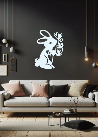 Современная картина на кухню, декоративное панно из дерева "Солнечный зайка", стиль лофт 25х18 см Woodyard (291842577)