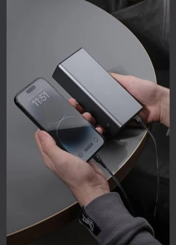 Портативний надійний зарядний пристрій Power Bank Metalskin 65W 30000mAh |2USB+Type-C, 65W, QC/PD| Cірий(54074) Proove (337348628)