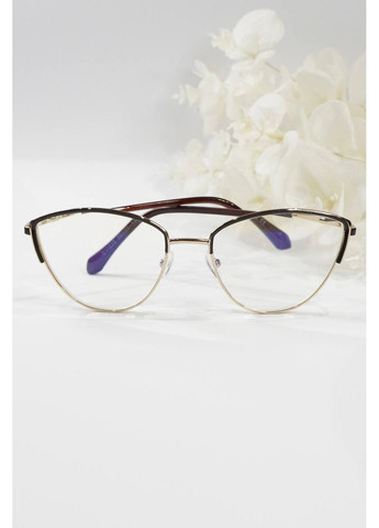 Жіночі металеві окуляри лисички для корекції зору +0.75 Антиблік БлюБлокер Verse (371813121)