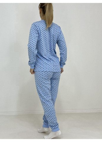 Світло-блакитна зимня піжама жіноча байка горошок pars 64 блакитна (23494246-6) Triko