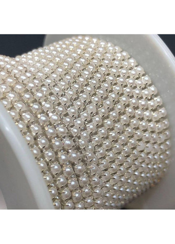 1м - Стразовий ланцюг SS6 (2мм), Білі перли Plus-plus (352744715)