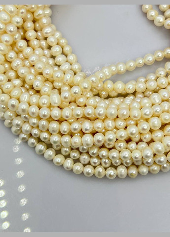 Перли на нитці без замка 5-6 мм 40 см No Brand (313930971)