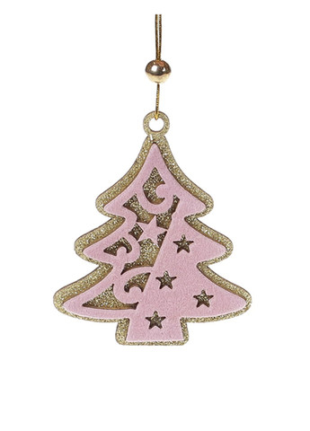 Новорічний підвісний декор з рожевим оксамитом колір рожевий ЦБ-00286979 BonaDi (366559997)