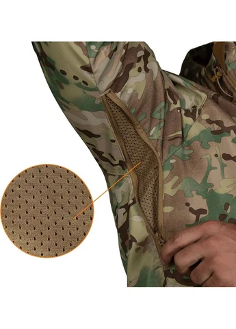 Комбинированная демисезонная куртка cm stalker softshell multicam Camotec