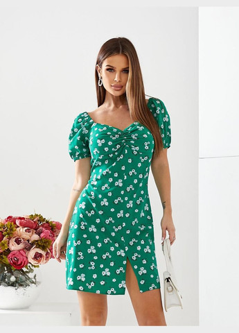 Зеленое платье софт принтованный 773 зеленое You Best