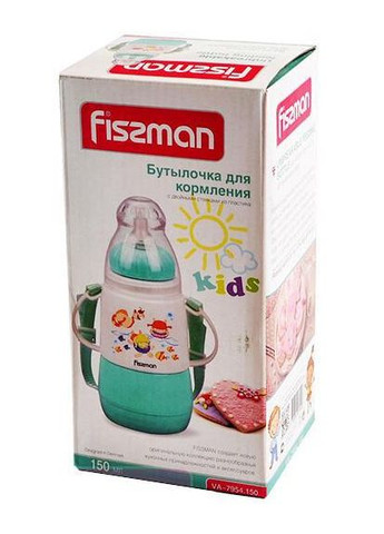 Пляшка дитяча для годування Babies "Кумедне купання" 150мл з ремінцем, аквамарин Fissman (330134742)
