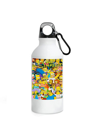 Фляга Симпсоны (бутылка) для воды с карабином 500 мл Металлическая (Туристическая, Для кемпинга, Для спорта) #01 500 мл Белый No Brand (323639291)