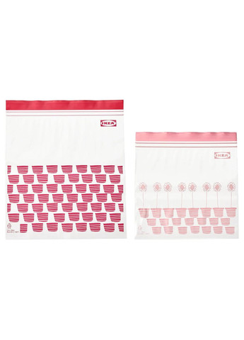 ZIP пакет для заморозки ІКЕА ISTAD червоний/рожевий (80525674) IKEA (271120052)