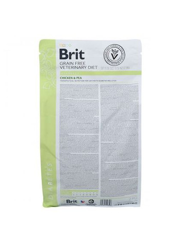 Сухой корм GF VetDiet Cat Diabetes для кошек, при сахарном диабете, с курицей и горохом, 2 кг Brit (362700958)