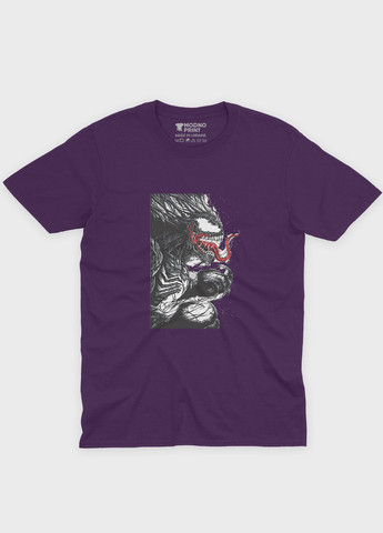 Фиолетовая демисезонная футболка для мальчика с принтом супервора - веном (ts001-1-dby-006-013-004-b) Modno