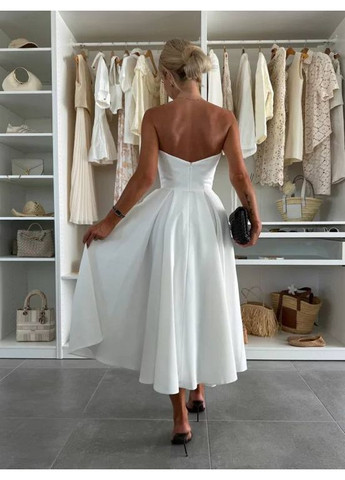 Белое женское платье креп костюмка No Brand