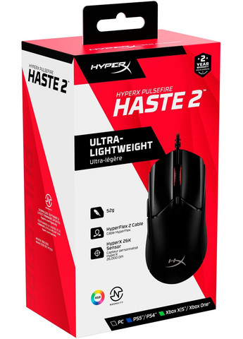 Миша 6N0A7AA Pulsefire Haste 2, RGB, USB-A, USB, HyperX (362712779)