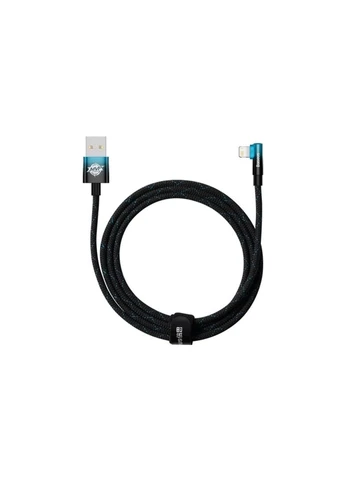 Дата кабель /blue (ek20056) Baseus USB 2.0 AM to Lightning 2.0m 2.4A 90° corner black (392053917)