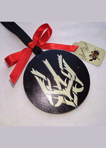 Новорічна чорна куля ручної роботи з петриківським розписом "Червона квіточка" No Brand (349842810)