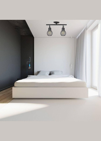 Чорна стельова люстра "Лампочки" у стилі лофт (907-X004F-2 BK) No Brand (370071484)