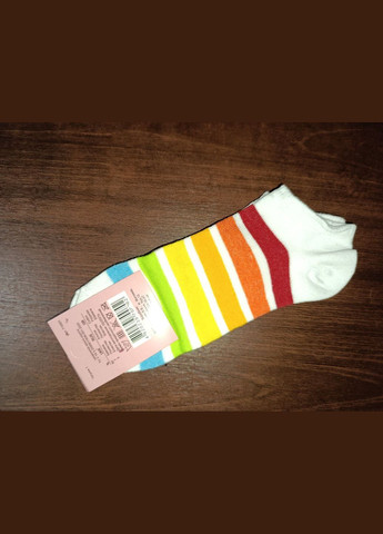 Білі шкарпетки жіночі короткі в полоску, р.36-40, полоски Крокус смужки (328088192)