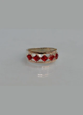 Серебряное кольцо с золотыми вставками No Brand (305826556)