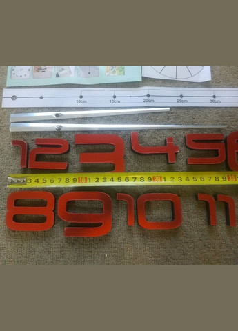 Часы настенные до 90см Арабские 3D цифры красные Б230-37' No Brand (302243123)