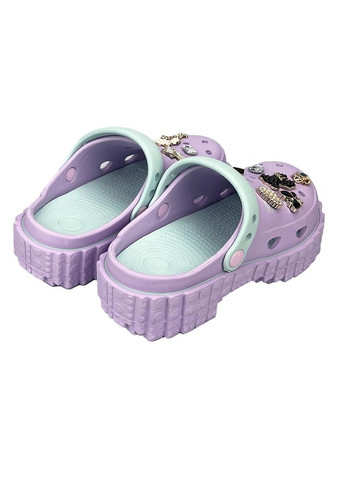 Женские кроксы сабо на платформе с джибитсами фиолетовые 10988-4 Sanlin (292712100)