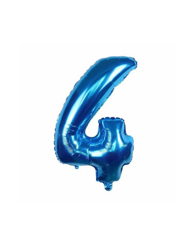 Кулька цифра 4 фольгована 32 дюйма блакитний Jannet кулька (333682390)