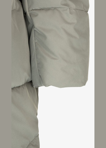 Комбинированная зимняя куртка однотонная женская 6921 темно-оливковый shop (2000999163999) On me