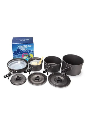 Набір посуду туристичного на 4-5 осіб DS-500 набір для приготування їжі складний посуд для туризму кемпінгу з алюмінію No Brand (315025310)