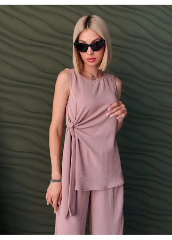 Брючный летний костюм с акцентом на талии Fashion (402352580)