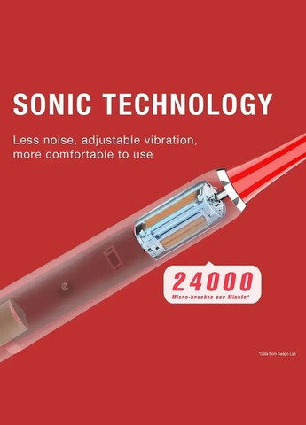 Электрическая зубная щетка XFU XF6 AAA*1 красная Seago (316495775)