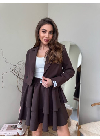 Стильний костюм зі спідницею та укороченим піджаком More_bboutique ко (359380539)