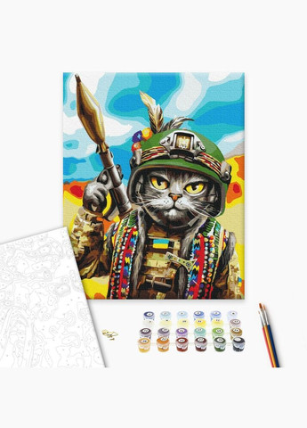 Картина по номерам патриотическая Котик Гуцул ©Марианна Пащук Картины в цифрах Раскраска 40х50 см BS53277 Brushme (308989021)