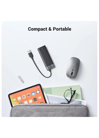 Концентратор (15548) Ugreen USB 3.0 to 4xUSB 3.2 Gen1 CM653 black (366651251)