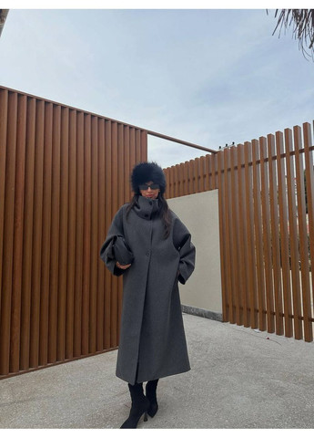 Графитовое демисезонное Пальто из кашемира No Brand