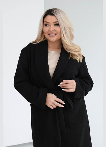 Чорне Жіноче кашемірове пальто колір чорний р.48/50 451565 New Trend