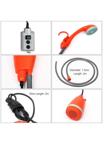 Душ портативний для квартири з помпою на аккумуляторі USB 2200 мАг 20-45 хвилин Синій Крючков (334010319)