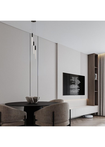 Підвісний чорниий світильник 35см 7W (86-PHD08-3 BK) No Brand (370072296)