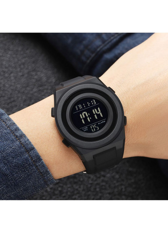 Часы электронные спортивные для мужчин черные с будильником и секундомером 50 м водонепроницаемые ProDobro (367266551)