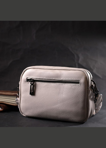 Стильна сумка жіноча крос-боді з натуральної шкіри 22295 Біла Vintage (298683786)