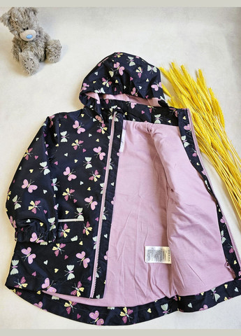 Темно-синяя демисезонная детская демисезонная теплая куртка 3в1 на флисовой подкладке Lupilu Куртка