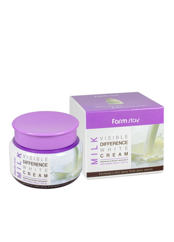 FarmStay Крем для обличчя Visible Difference Milk White відбілюючий 100 мл — Крем, Південна Корея (302722059)