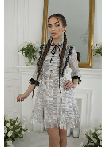 Белое шифоновое платье baby doll 21034 белое Tanita-Romario