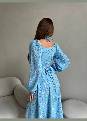 Голубое женское платье из софта цвет голубой р.46/48 453064 New Trend