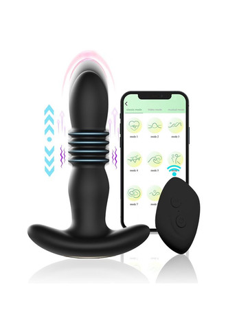 Анальная пробка с вибрацией, дистанционным управлением и мобильным приложением No Brand (315725437)