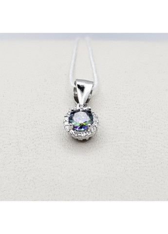 Кулон серебряный с мистик кварцем и кубическим цирконием 0,87 г No Brand (369737093)