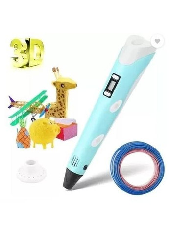 3D-Ручка з Lcd екраном 3Dpen на підставці пластик та трафарети 2 режими роботи Blue No Brand (350349232)