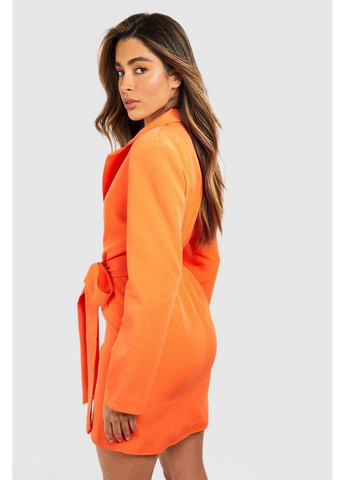 Оранжевое кэжуал платье Boohoo однотонное