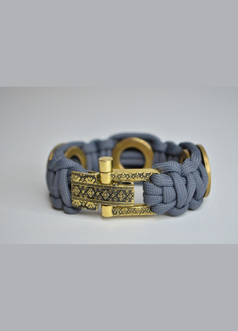 Набір Браслет з ДШВ, морською піхотою та гербом України, застібка-вишиванка з латуні,бронзи + брелок з козаком No Brand (341738964)