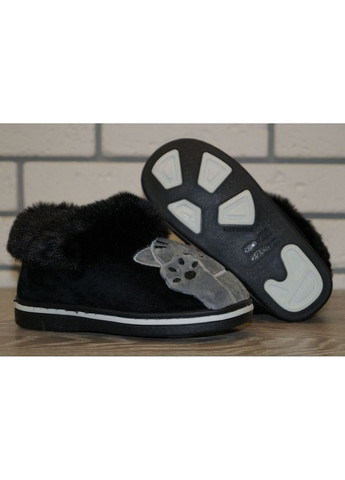 Тапочки дитячі Чуні з милим котиком чорні з сірим Lion (285710594)